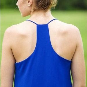 Royal Blue Silk Racerback Top by Jcrew
